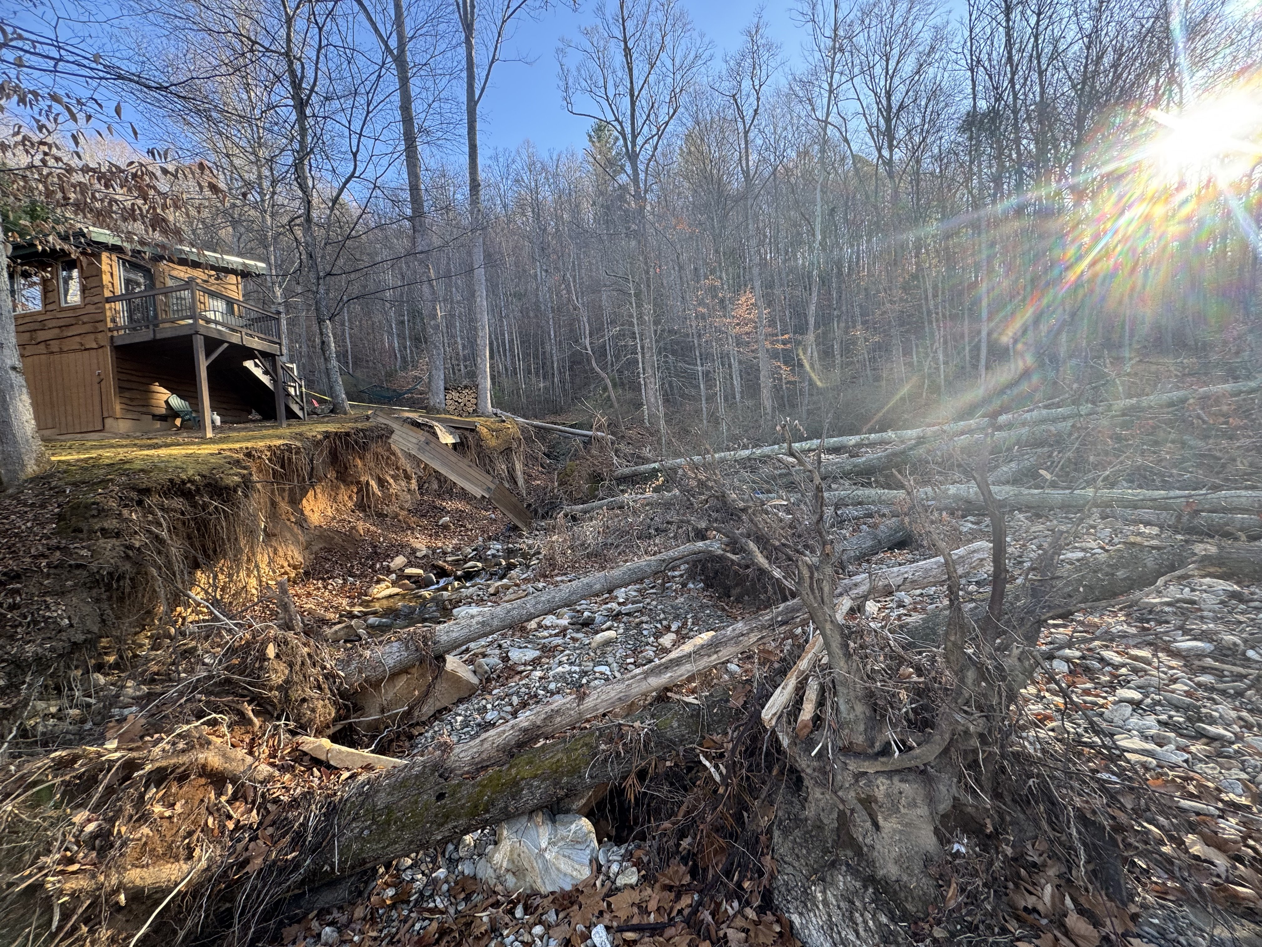 Grand stone staircase down to the water